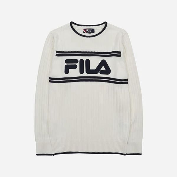 Fila Line Off L/S Women's Sweatshirts - White,NZ 263-21376